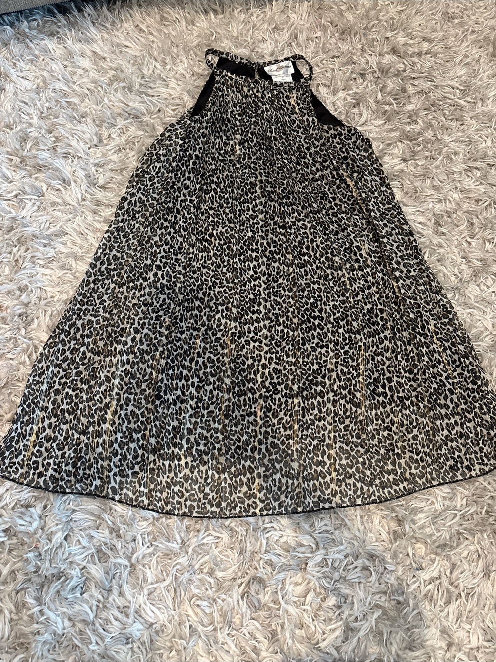 Rare Editions Leopard Print Pleated Halter
Dress Girls Size 12